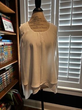 NY Collection Cream Layered Sleeveless Camisole